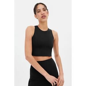 Girlfriend Collective Dylan Tank Bra Black XS NWOT HighNeck Racerback Athleisure